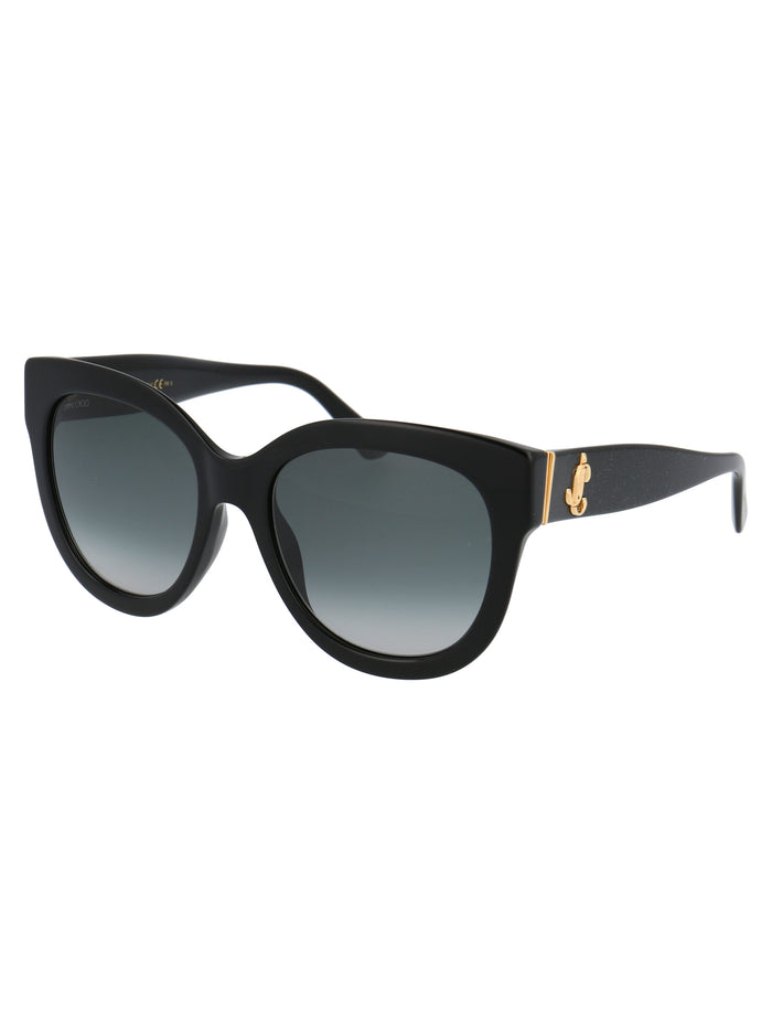 Jill-G-S Ns89o Black Glitter Acetate Sunglasses