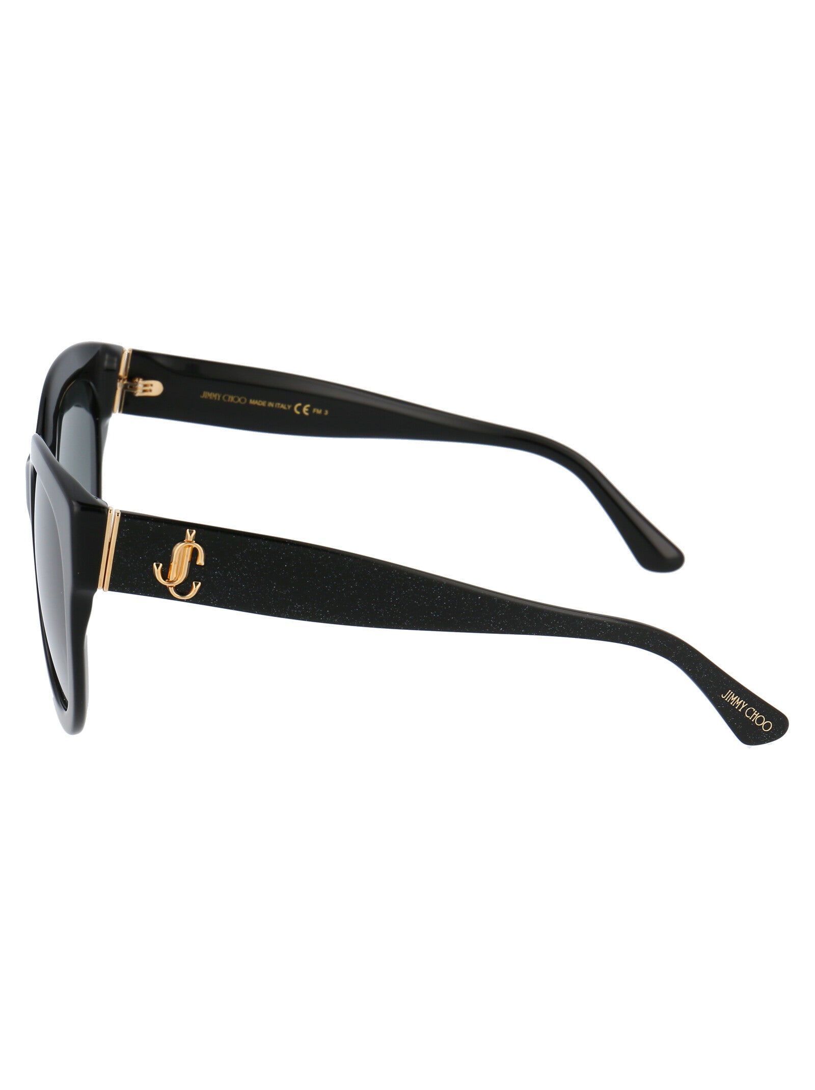 Jill-G-S Ns89o Black Glitter Acetate Sunglasses