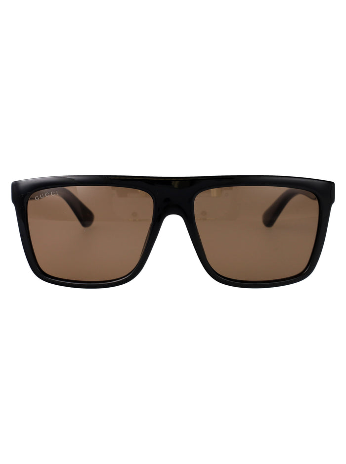 Gg0748s 002 Black Brown Acetate Sunglasses