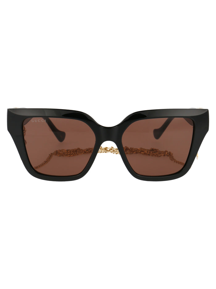 Gg1023s 005 Black Brown Acetate Sunglasses