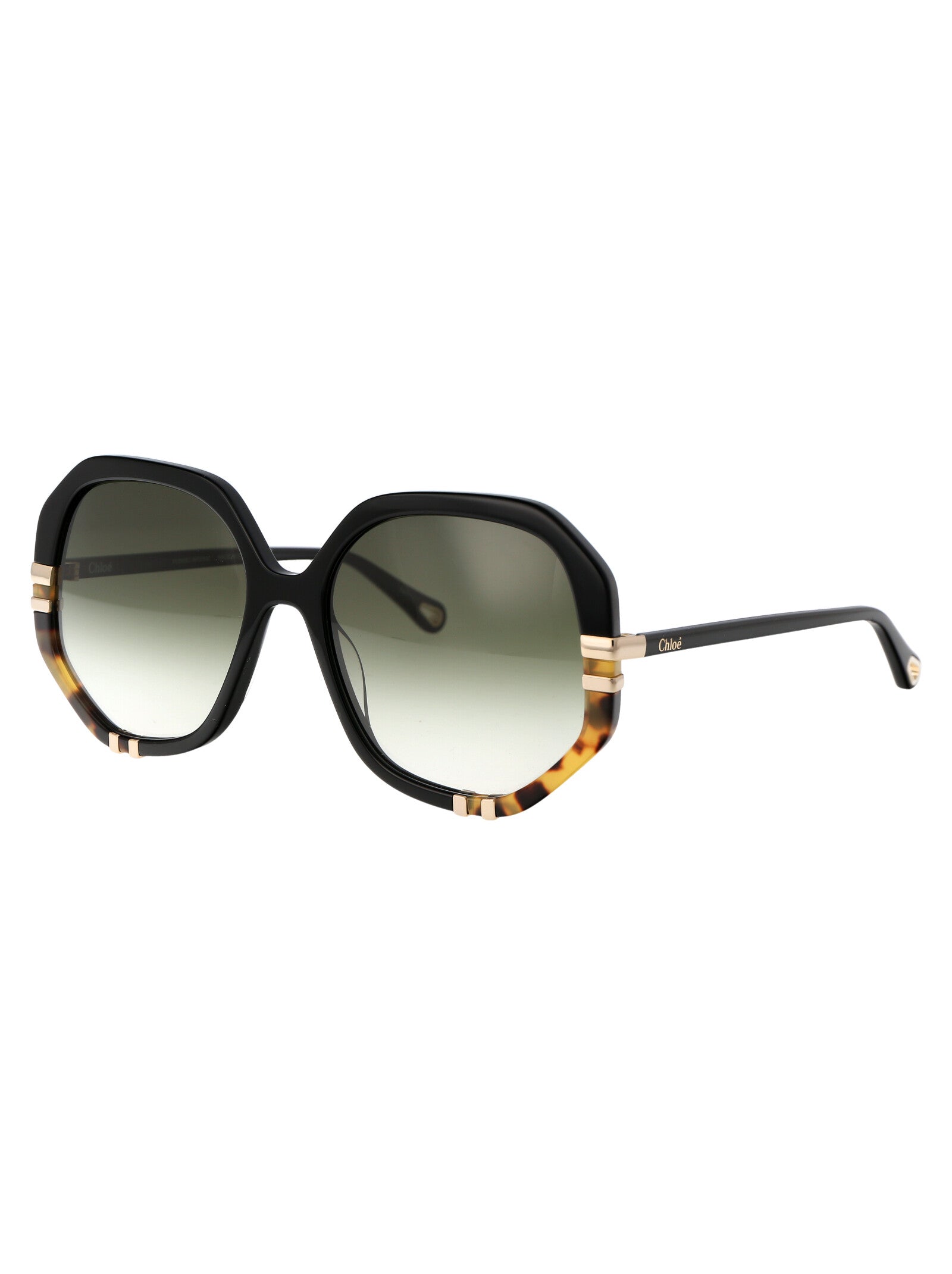 Ch0105s 002 Black Green Acetate Sunglasses
