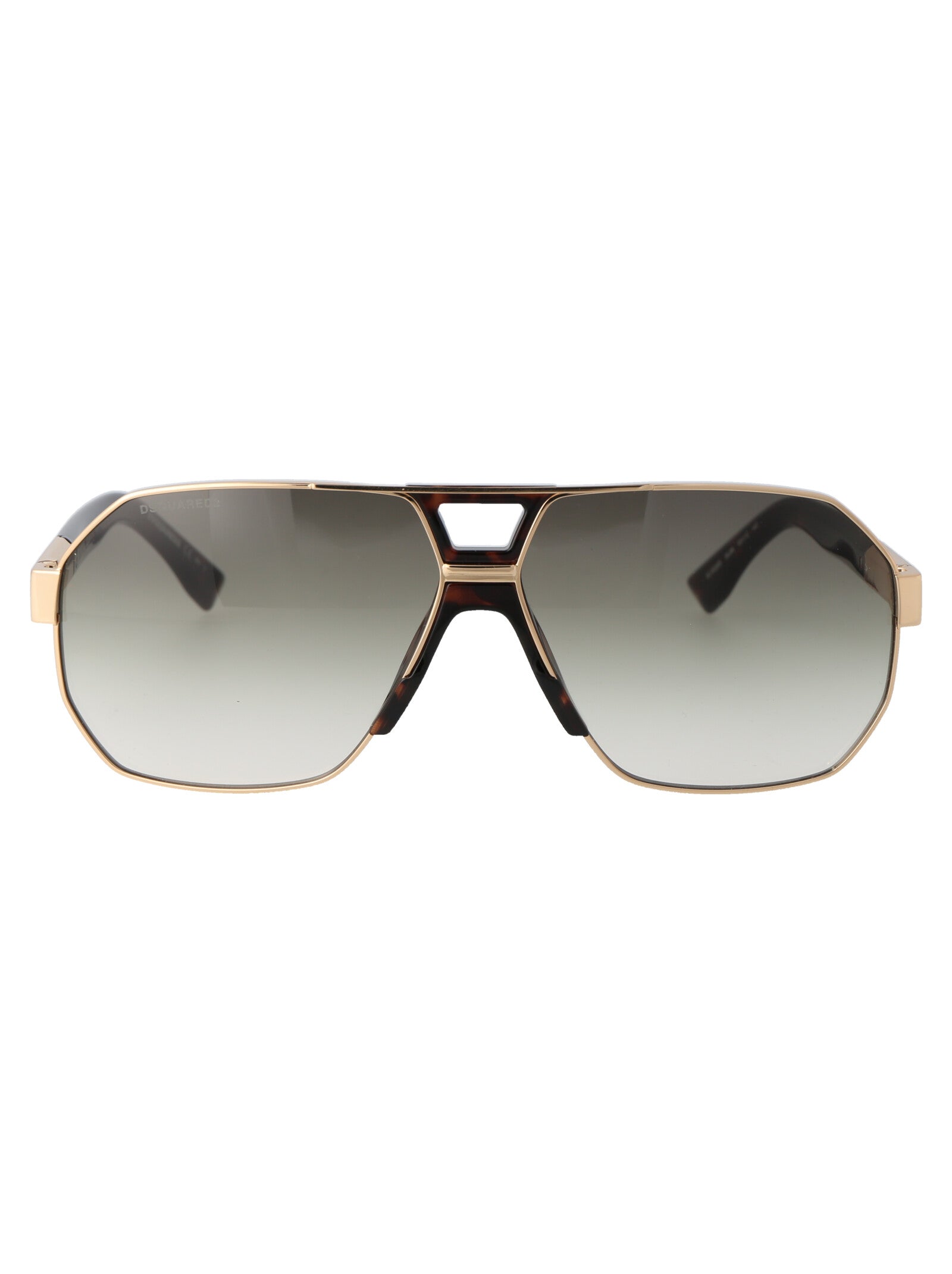 D2 0028-S 06j Gold Havana Metal Sunglasses