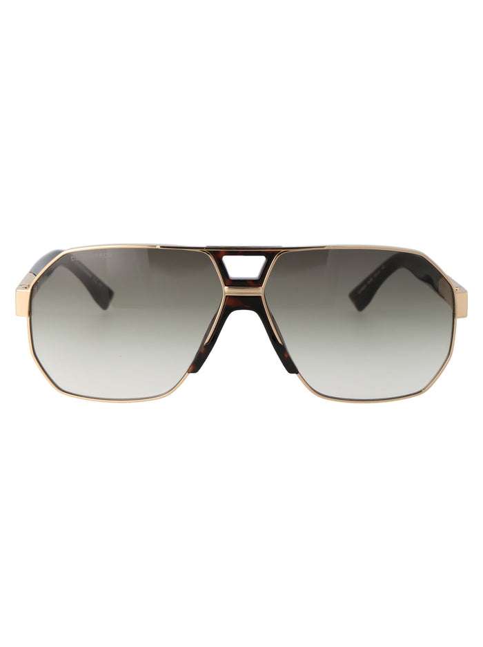 D2 0028-S 06j Gold Havana Metal Sunglasses