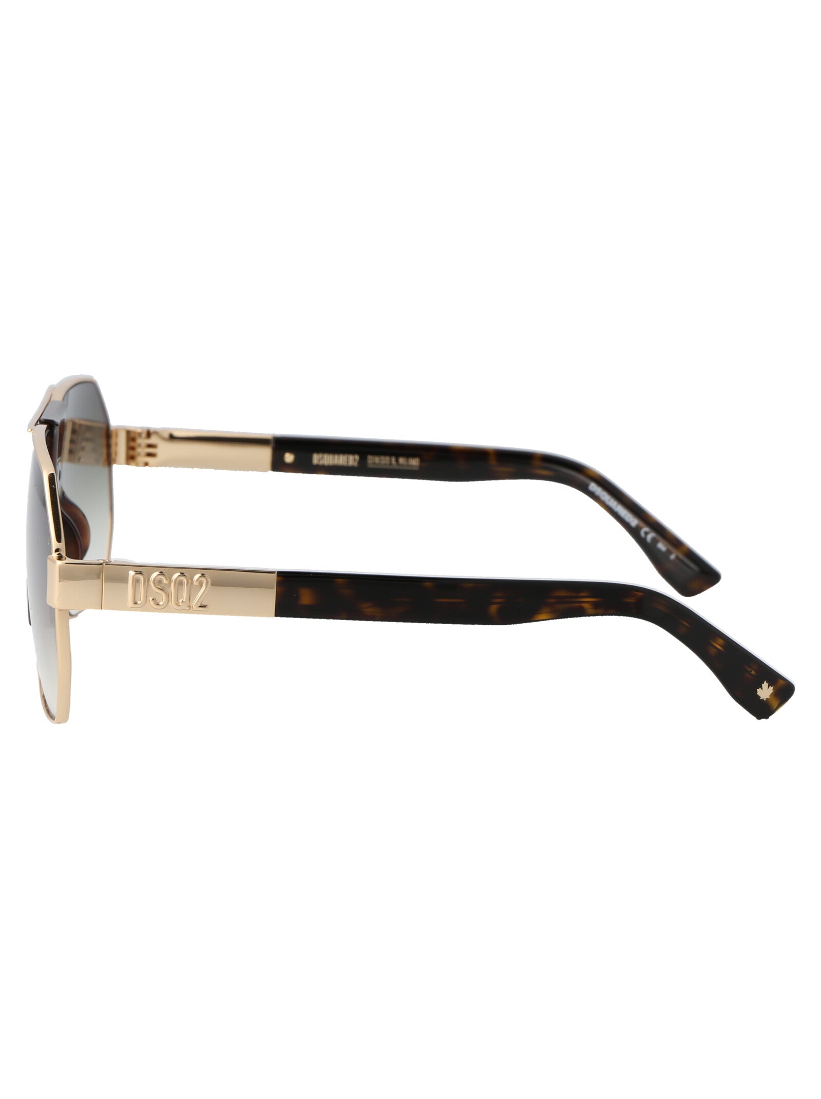 D2 0028-S Gold Havana Metal Sunglasses
