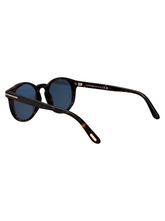 Ft0591 52n Avana Scura / Verde Acetate Sunglasses