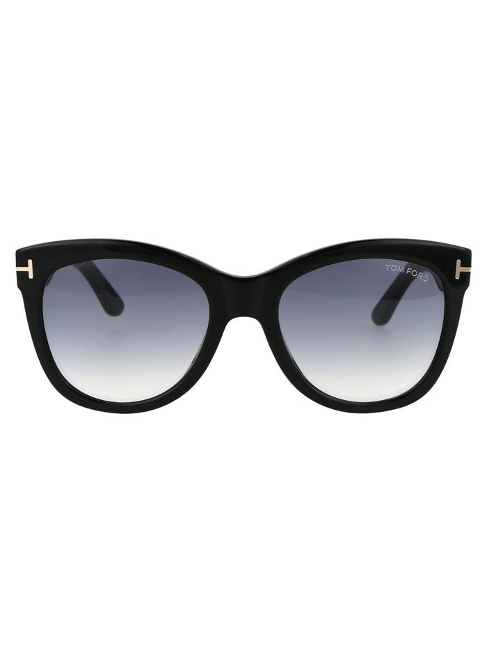 Ft0870 01b Nero Lucido / Fumo Grad Acetate Sunglasses