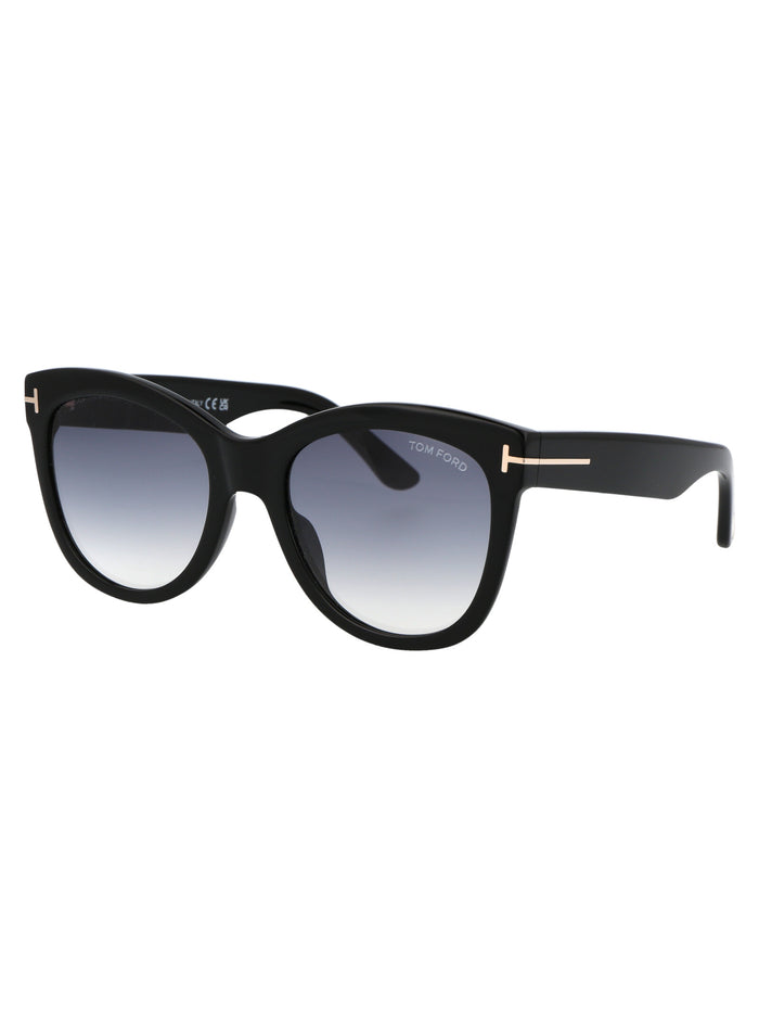 Ft0870 01b Nero Lucido / Fumo Grad Acetate Sunglasses