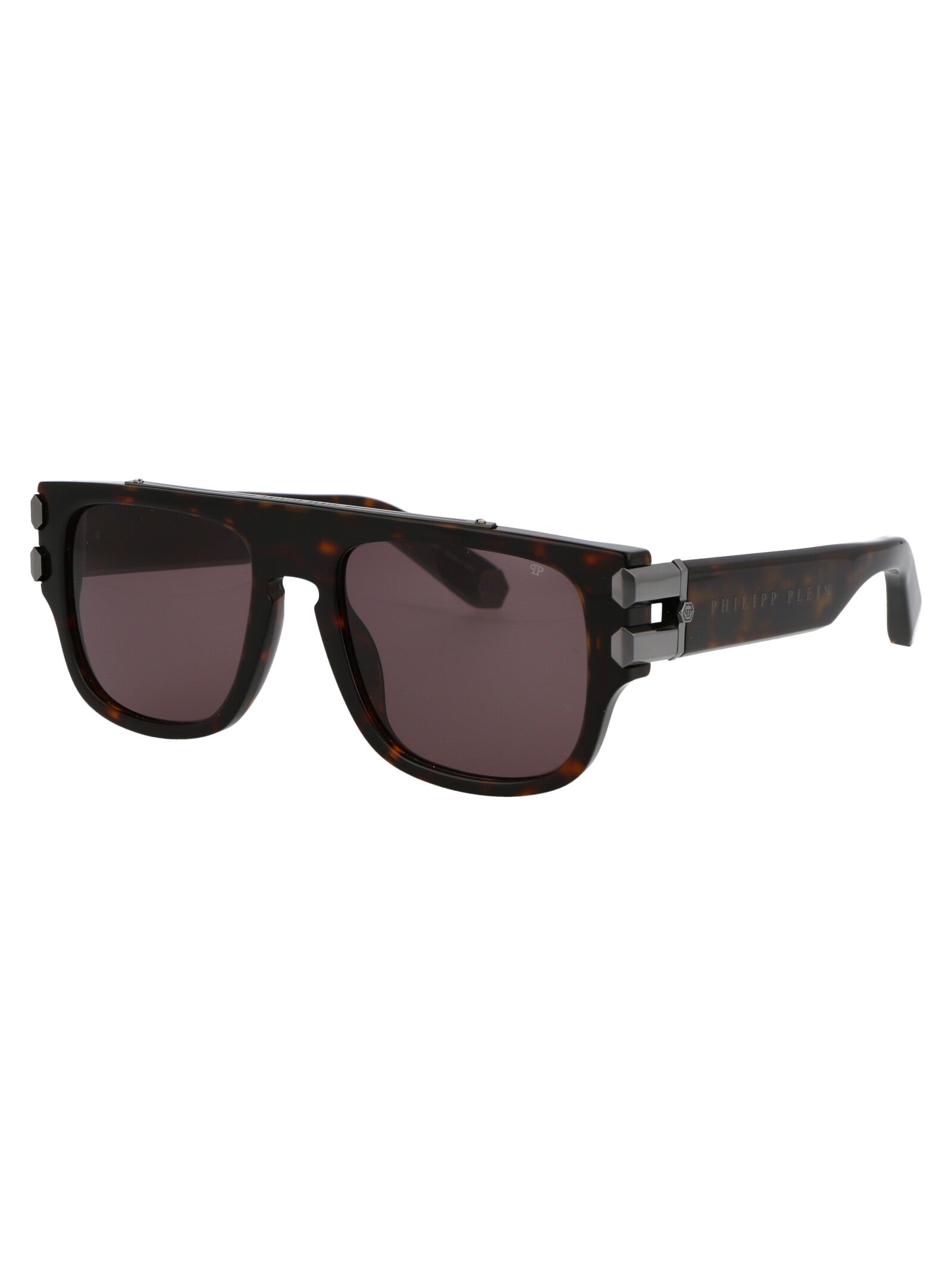 Spp011m 0722 Brown Titanium Sunglasses