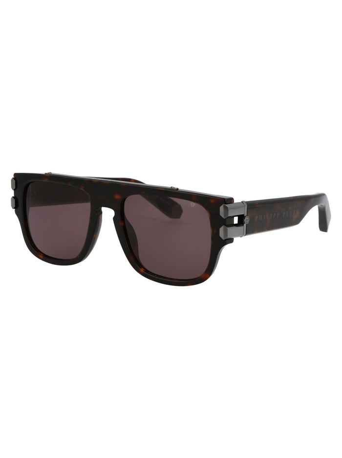 Spp011m 0722 Brown Titanium Sunglasses