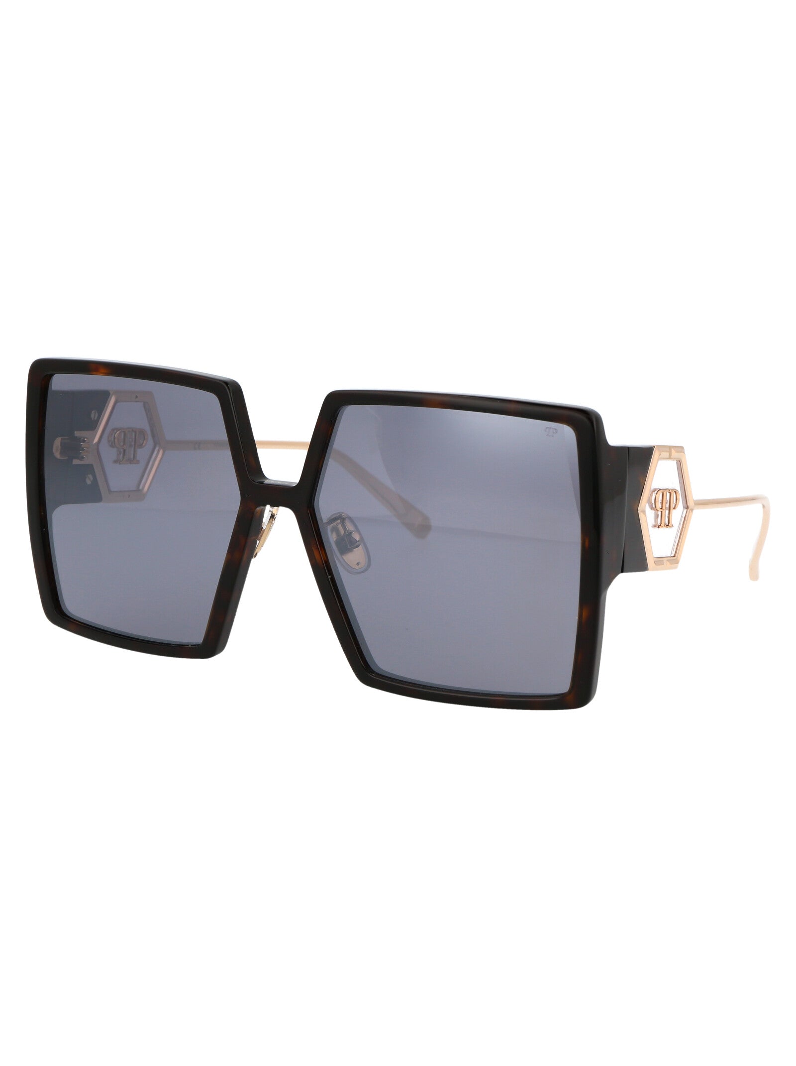 Spp028m 722x Brown Titanium Sunglasses