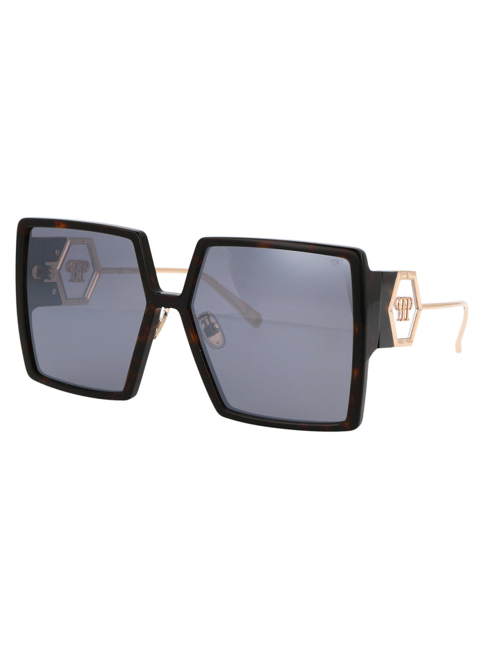 Spp028m 722x Brown Titanium Sunglasses