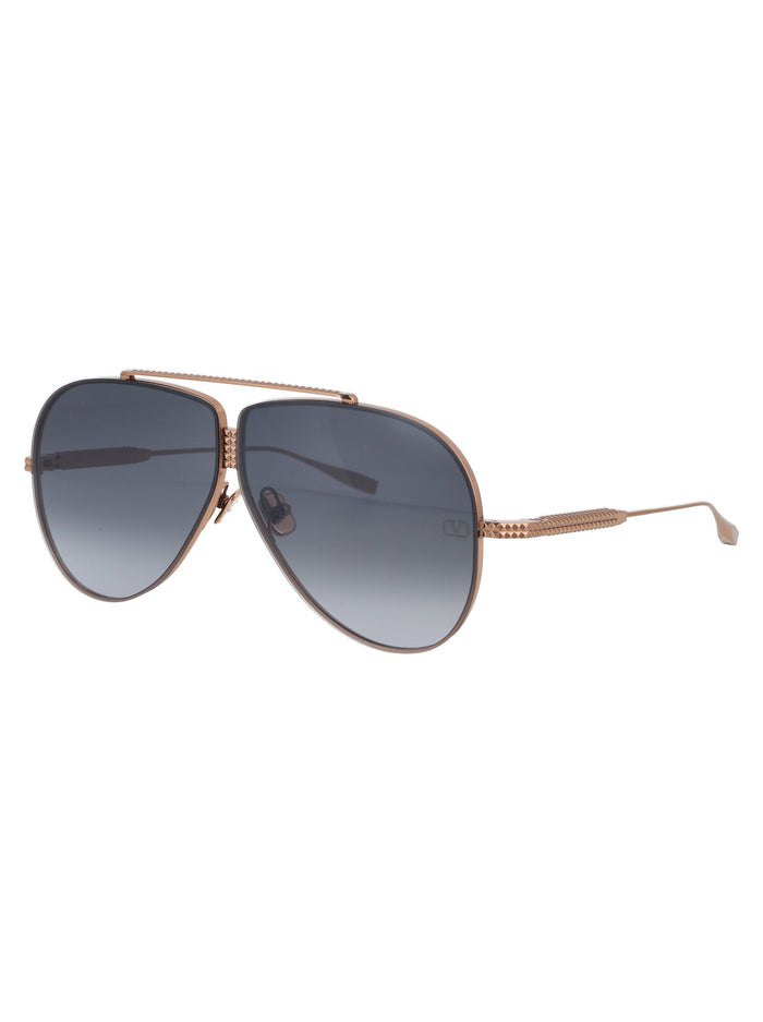 Vls-100a-64 A Rose Gold W/ Dark Grey Black Flash Mirror Titanium Sunglasses