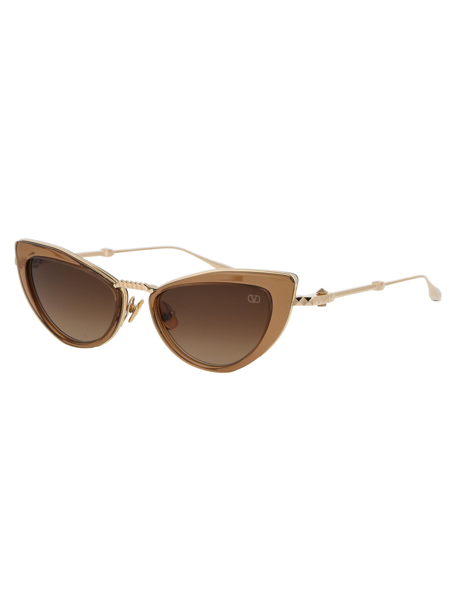 Vls-102b-50 B Light Gold Crystal Medium Brown W/ Dark To Titanium Sunglasses