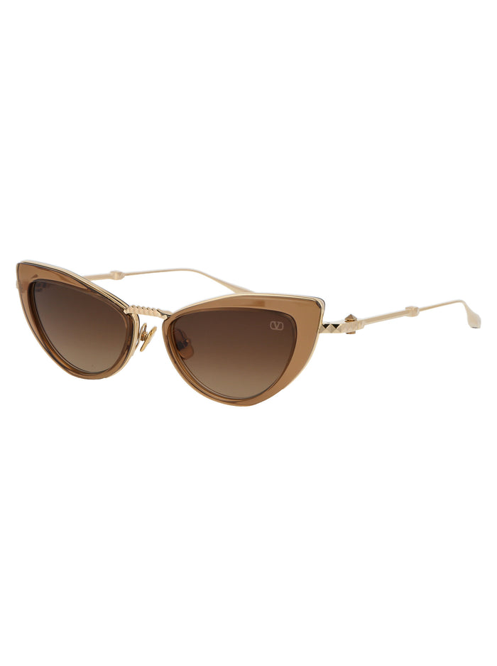 Vls-102b-50 B Light Gold Crystal Medium Brown W/ Dark To Titanium Sunglasses