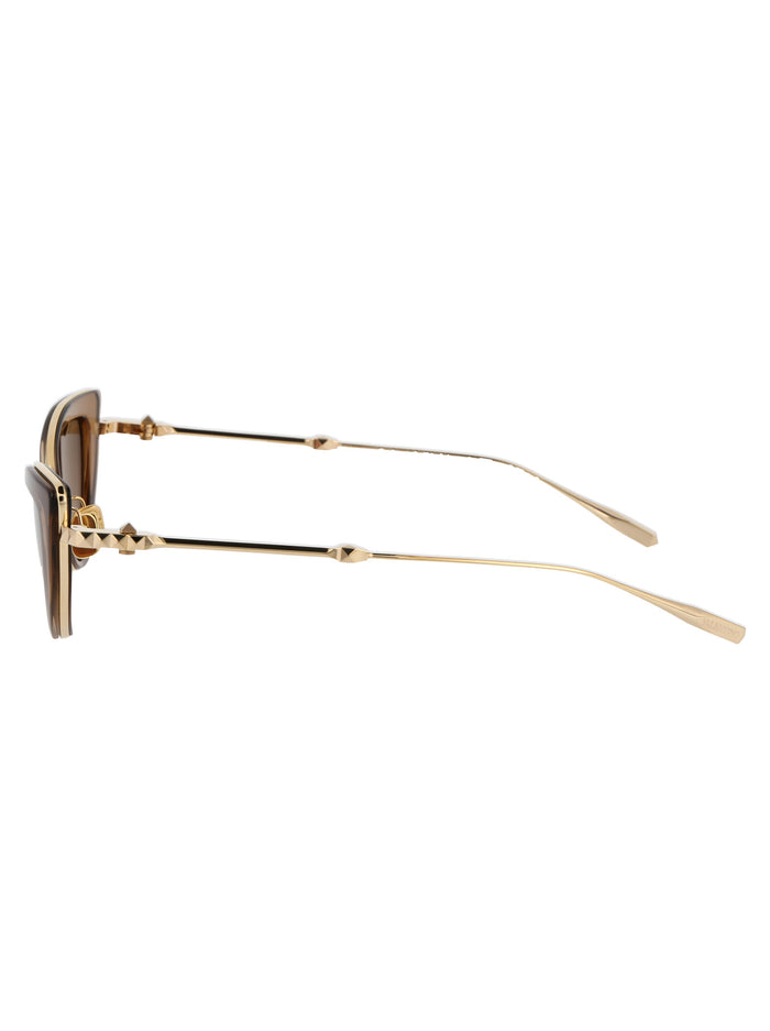 Vls-102b-50 B Light Gold Crystal Medium Brown W/ Dark To Titanium Sunglasses