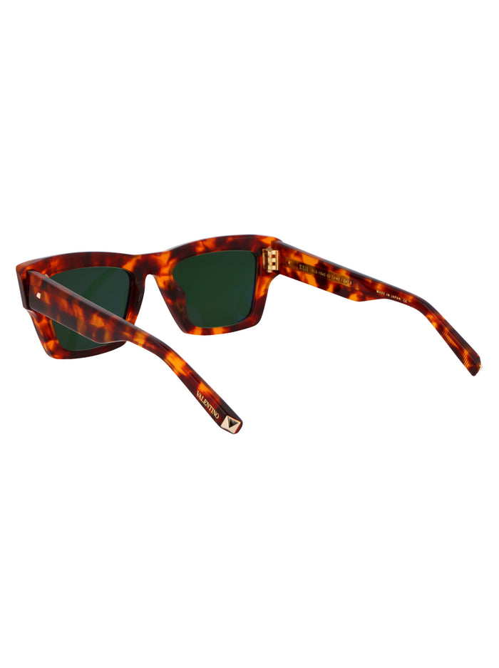 Vls-106c-53 Hny Honey Tortoise W/dark Green Acetate Sunglasses