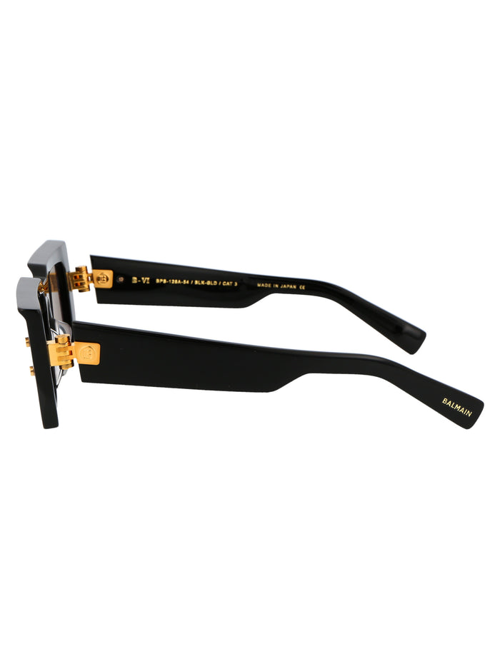 B - Vi Black Gold W/ Dark Grey Acetate Sunglasses