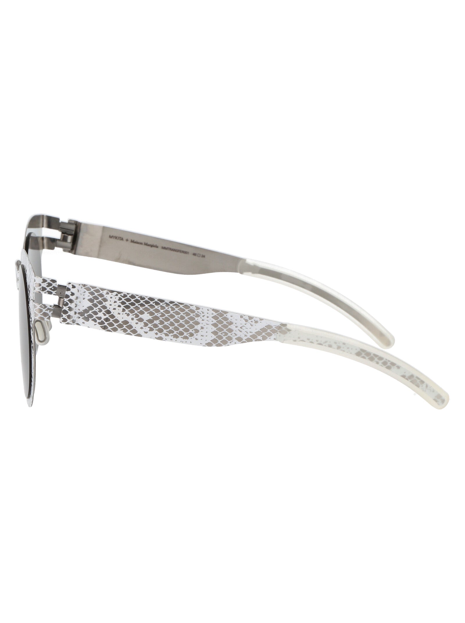 Mmtransfer001 241 Silver White Python Brown Flash Metal Sunglasses