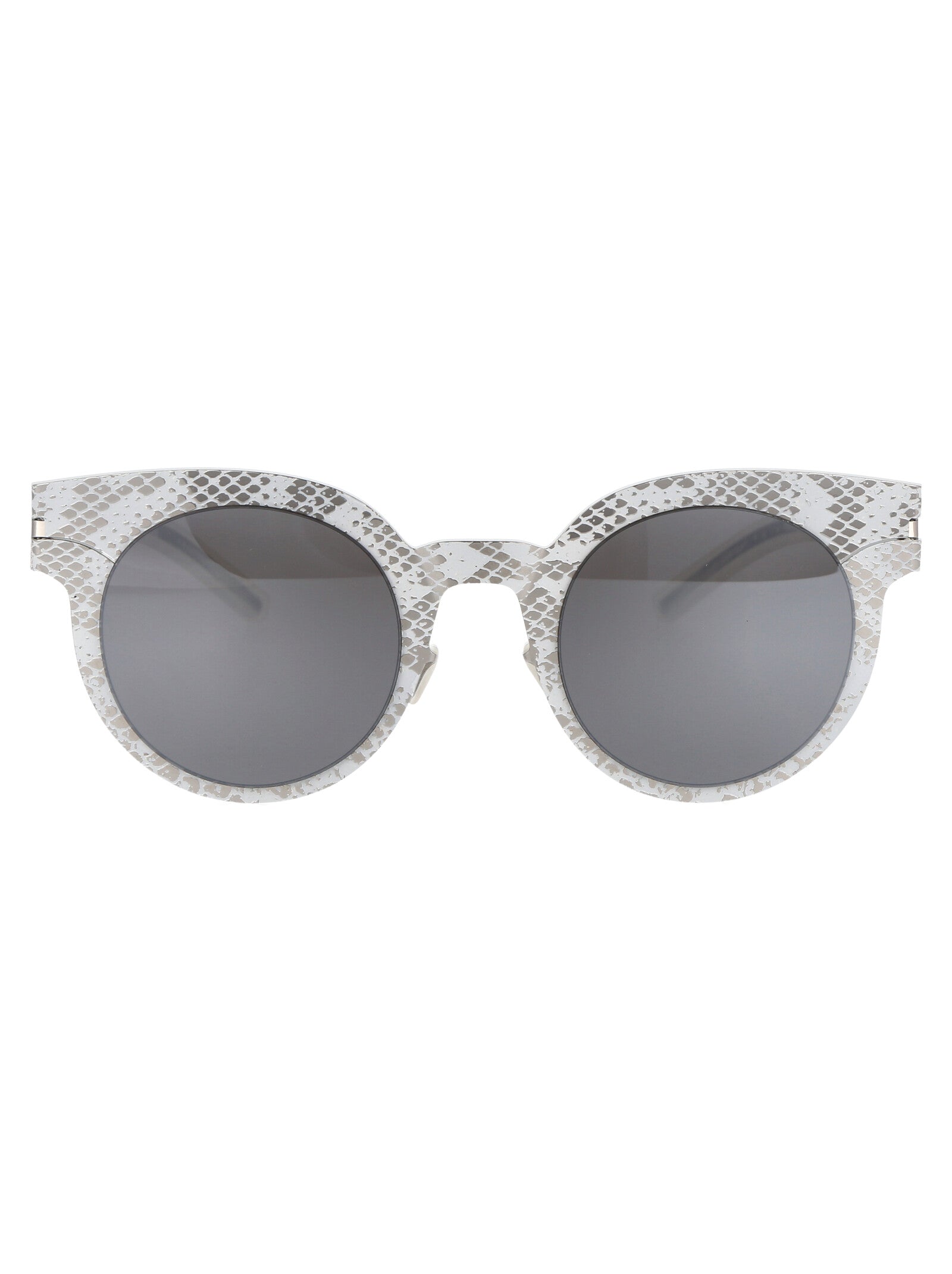Mmtransfer001 241 Flash Silver White Python Brown Metal Sunglasses