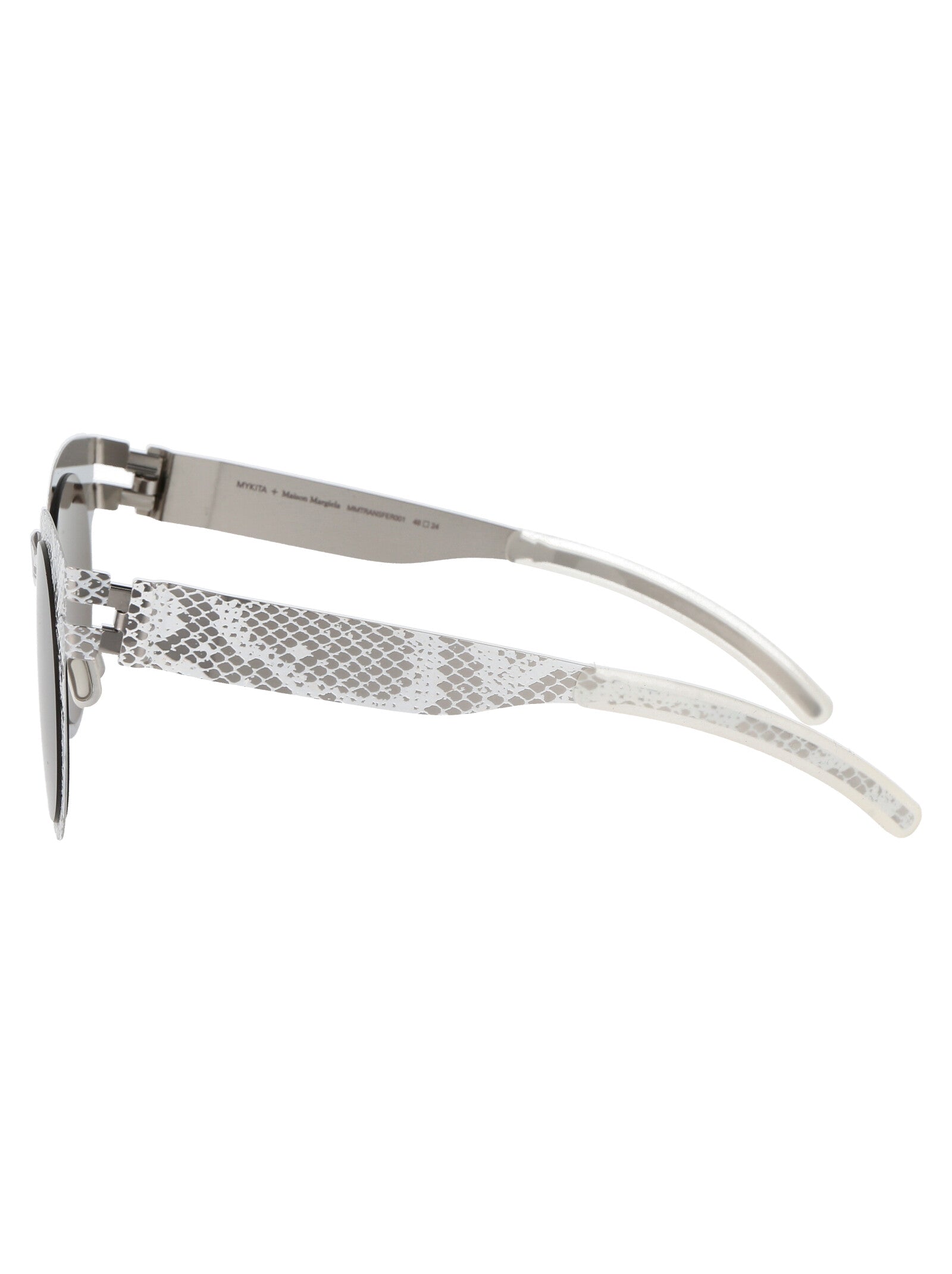 Mmtransfer001 241 Flash Silver White Python Brown Metal Sunglasses