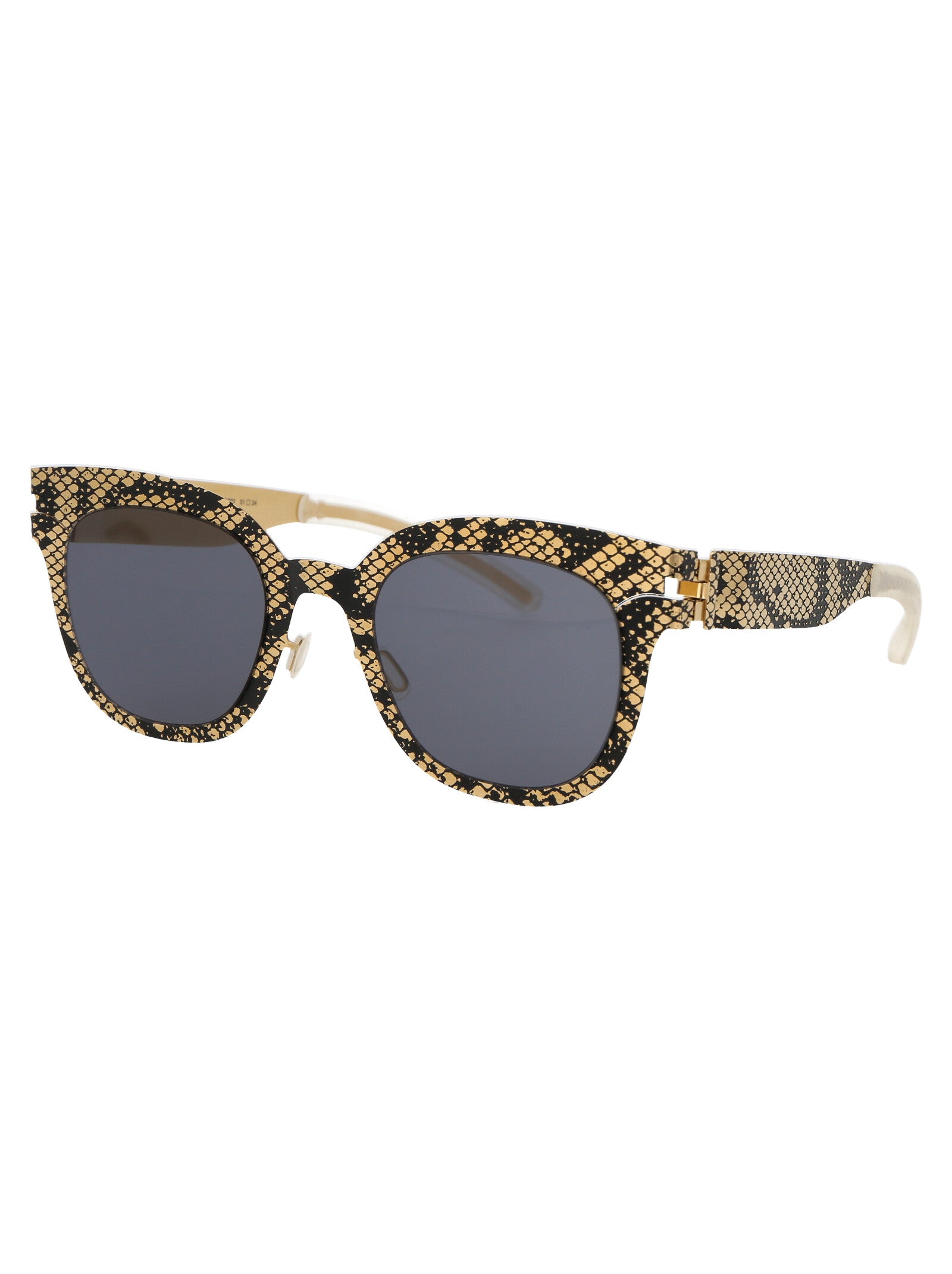 Mmtransfer002 239 Gold Black Python Dark Grey Solid Metal Sunglasses