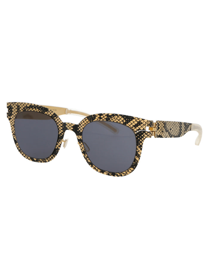 Mmtransfer002 239 Gold Black Python Dark Grey Solid Metal Sunglasses