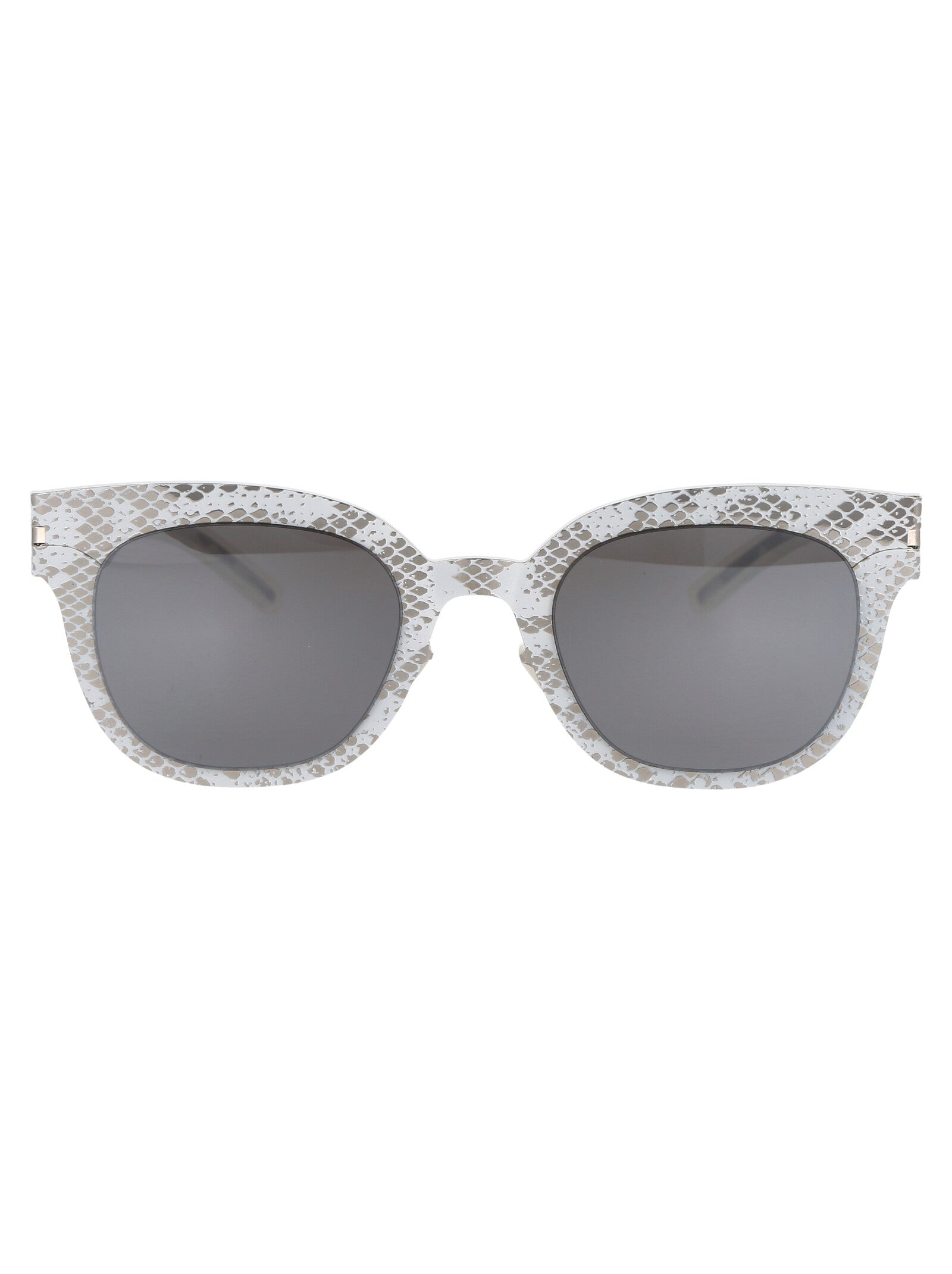 Mmtransfer002 241 Silver White Python Brown Flash Metal Sunglasses