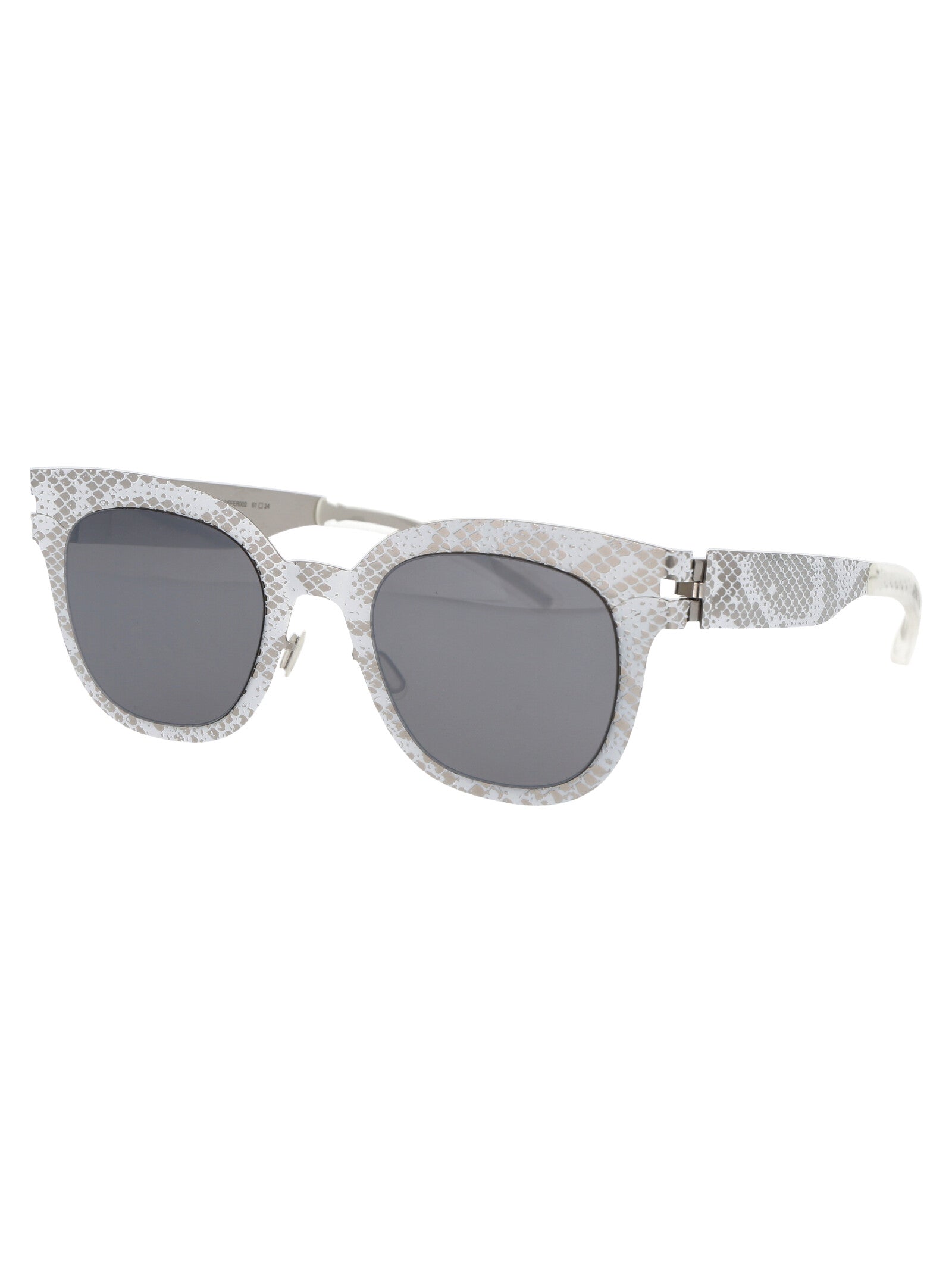 Mmtransfer002 241 Silver White Python Brown Flash Metal Sunglasses