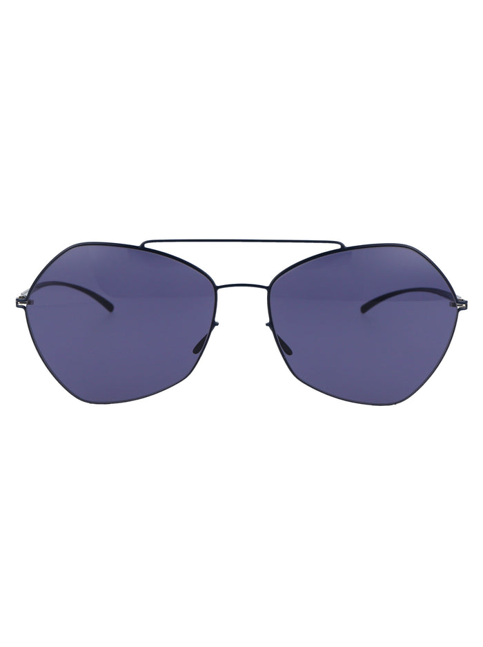 Mmesse012 261 E10 Dark Blue Indigo Solid Metal Sunglasses