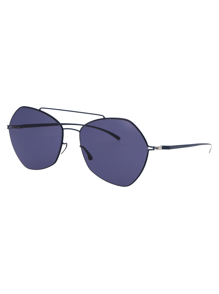 Mmesse012 261 E10 Dark Blue Indigo Solid Metal Sunglasses