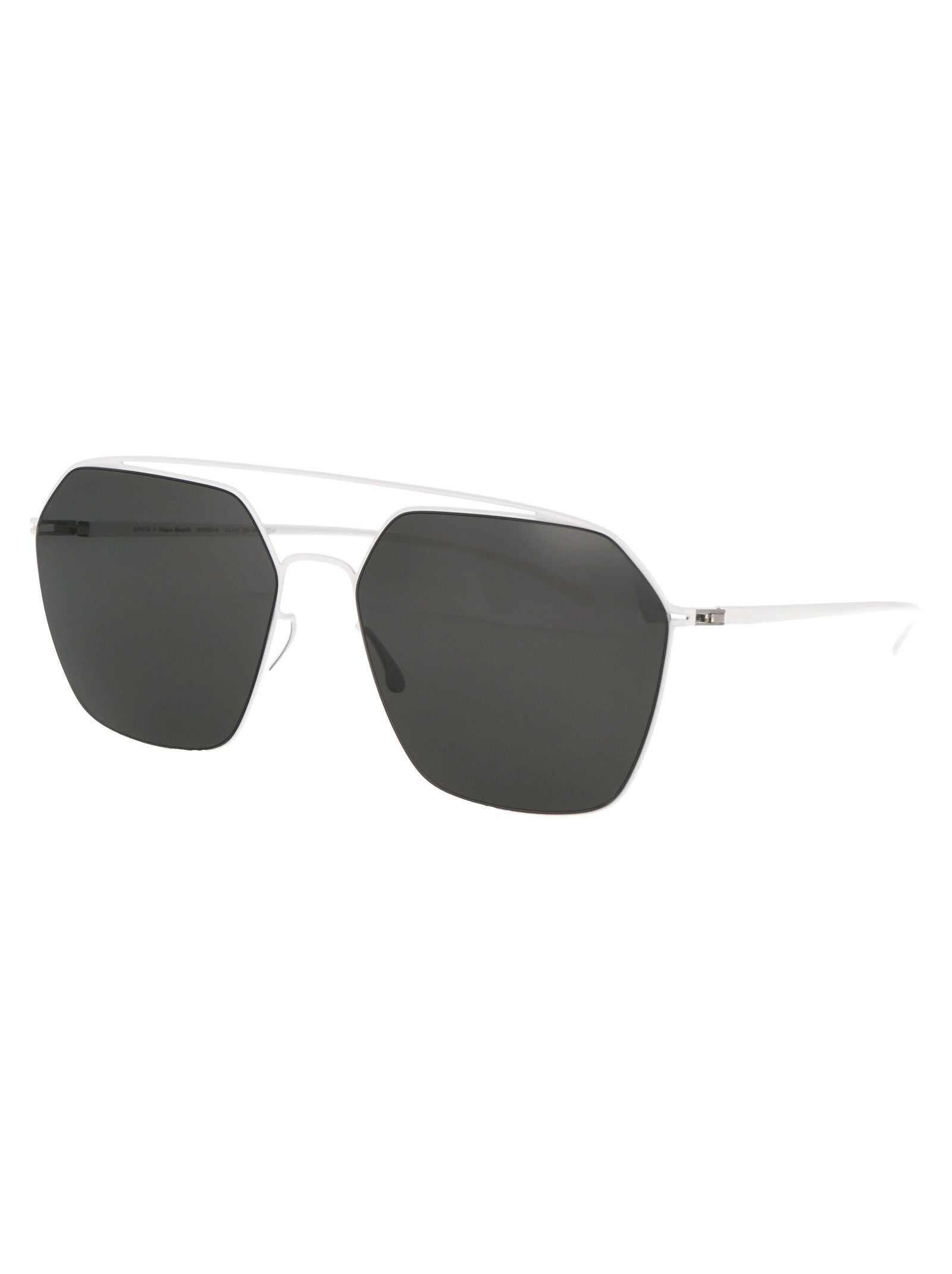Mmesse016 333 E13 White Dark Grey Solid Metal Sunglasses