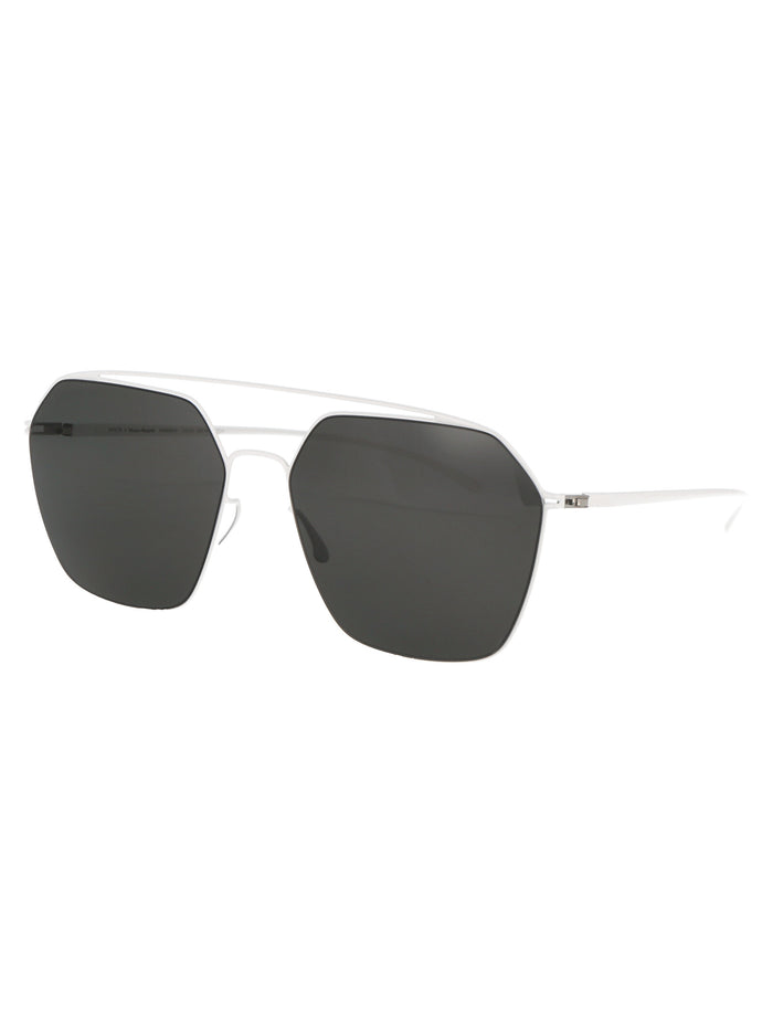Mmesse016 333 E13 White Dark Grey Solid Metal Sunglasses