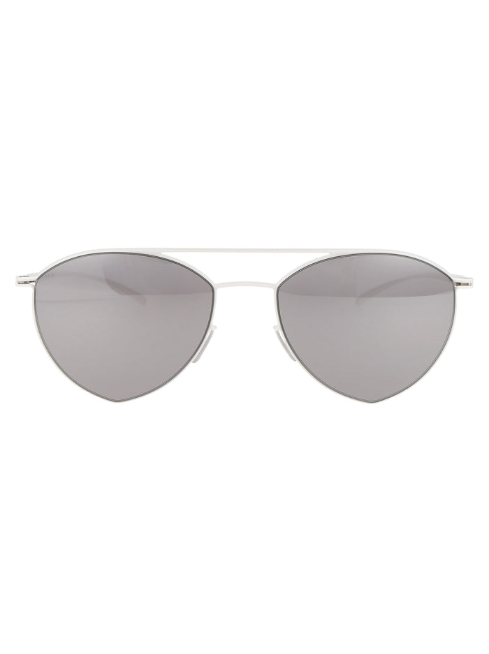Mmesse010 333 E13 White Warm Grey Flash Metal Sunglasses