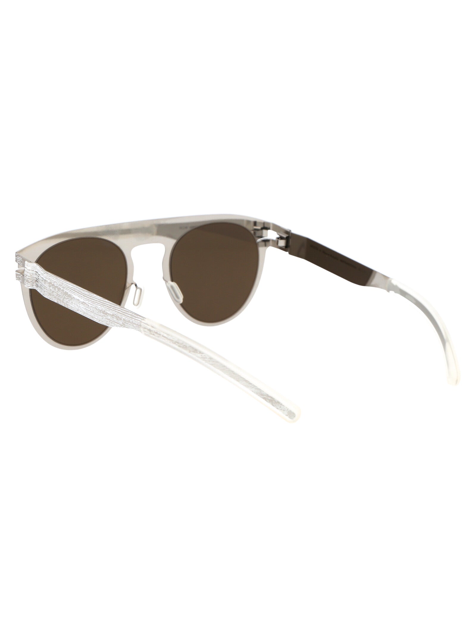Mmtransfer004 354 Silver White Pine Brown Flash Metal Sunglasses