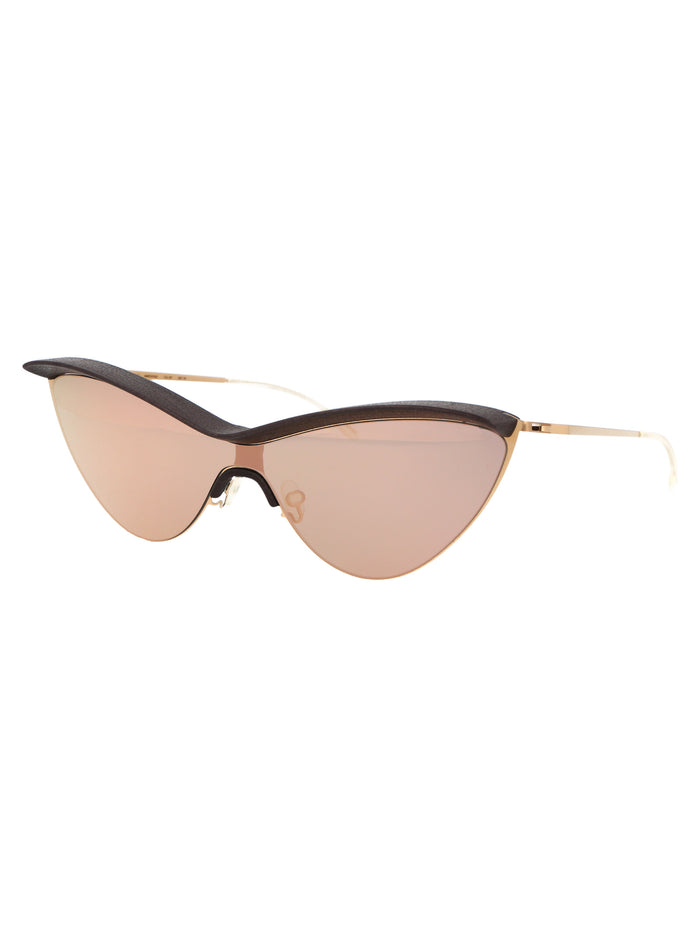 Mmecho002 307 Mh8 Ebony Brown Champagne Gold Shield Metal Sunglasses
