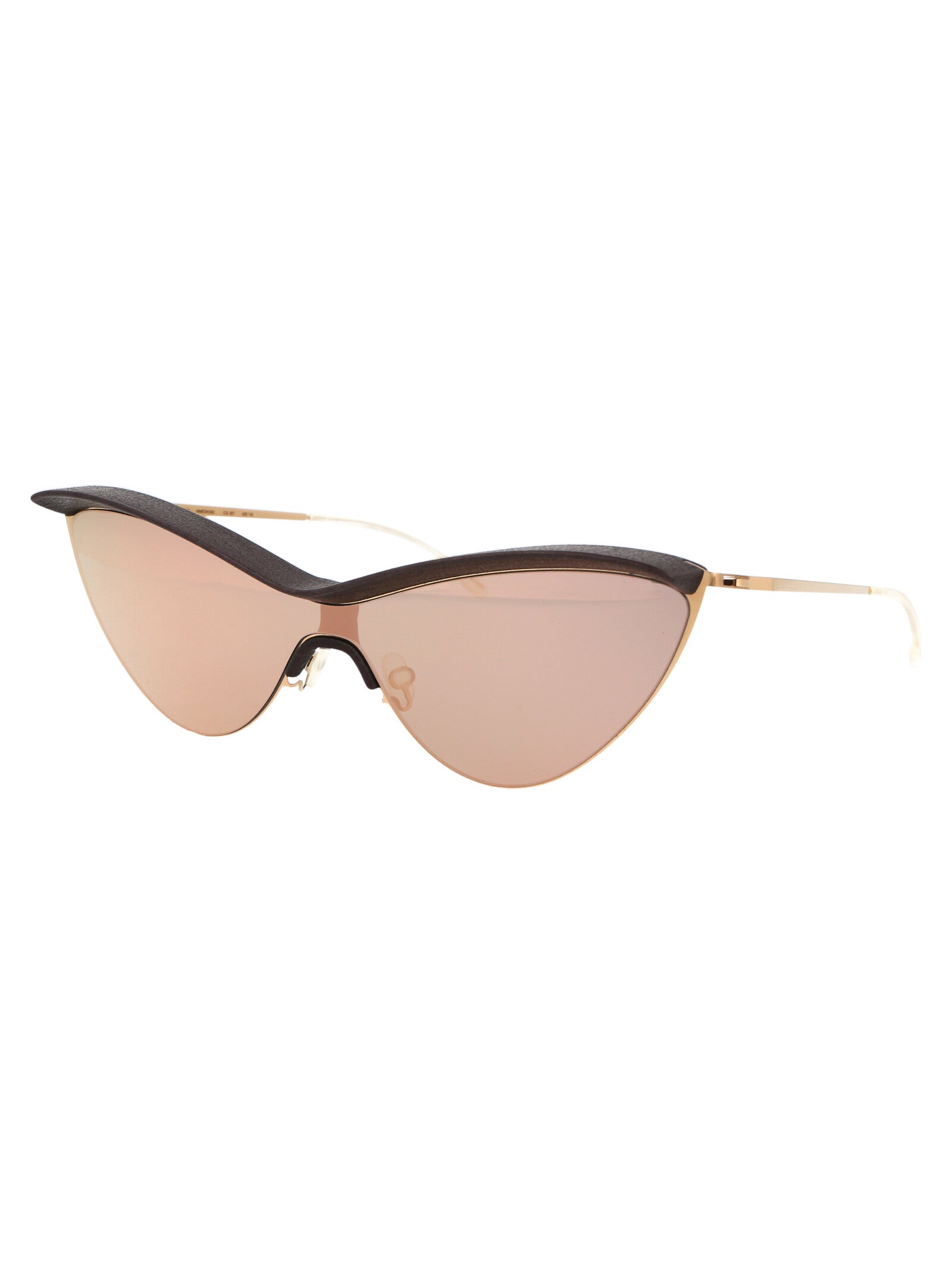 Mmecho002 307 Mh8 Ebony Brown Champagne Gold Shield Metal Sunglasses