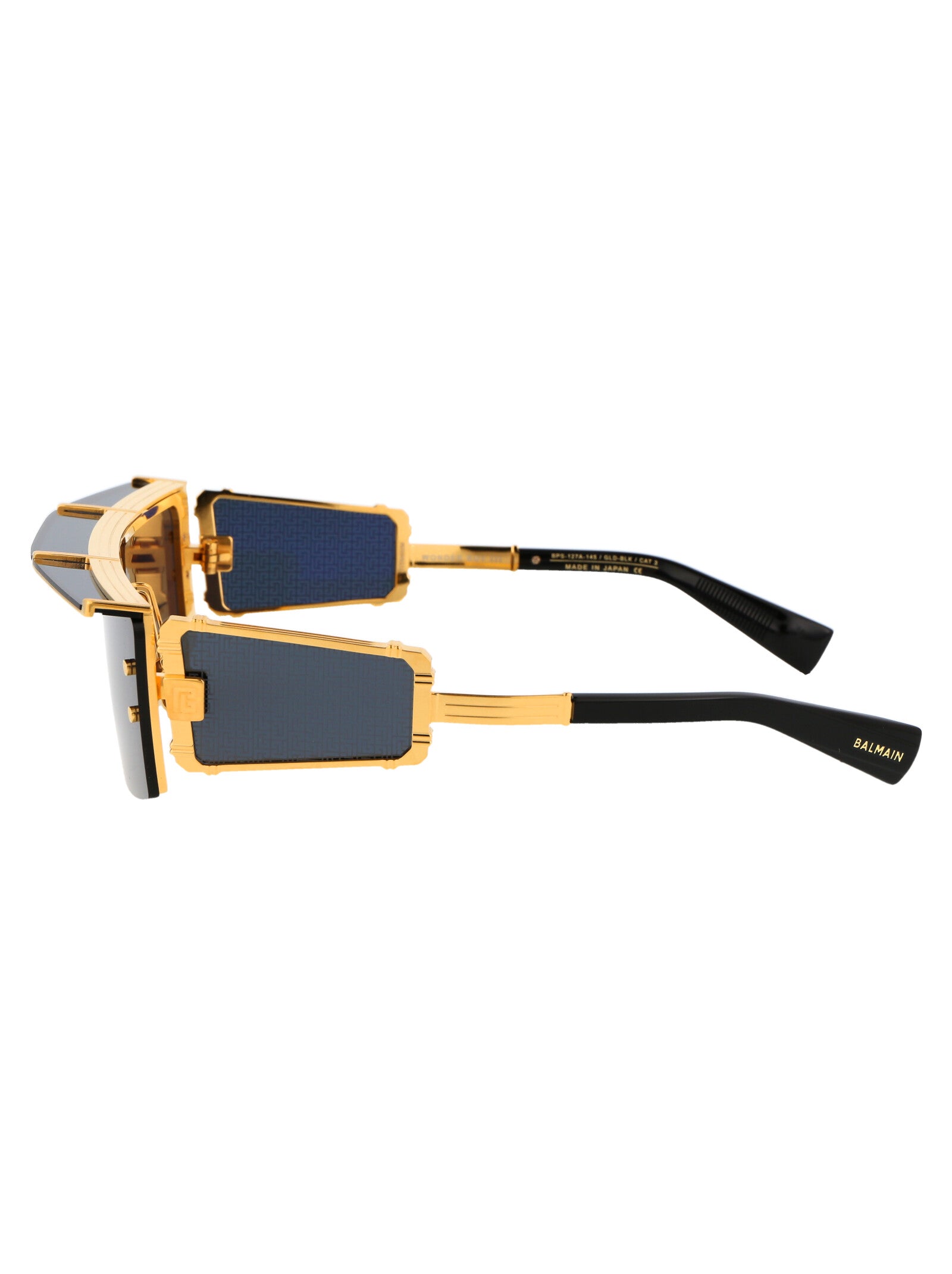 WONDER BOY III Gold - Black W/ Dark Grey Shield Titanium Sunglasses