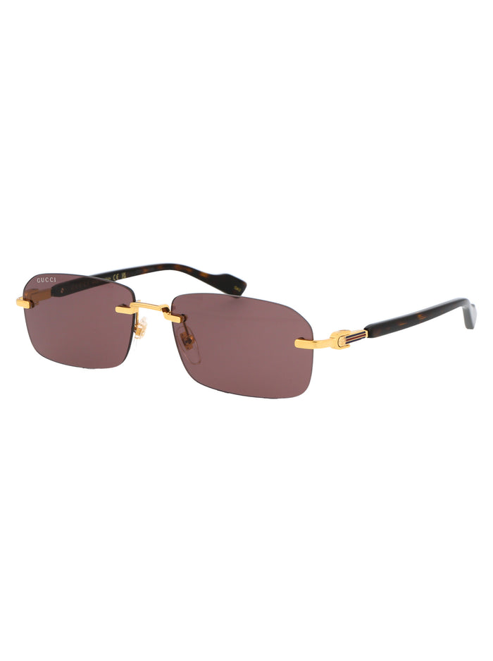 Gg1221s 002 Gold Havana Brown Metal Sunglasses