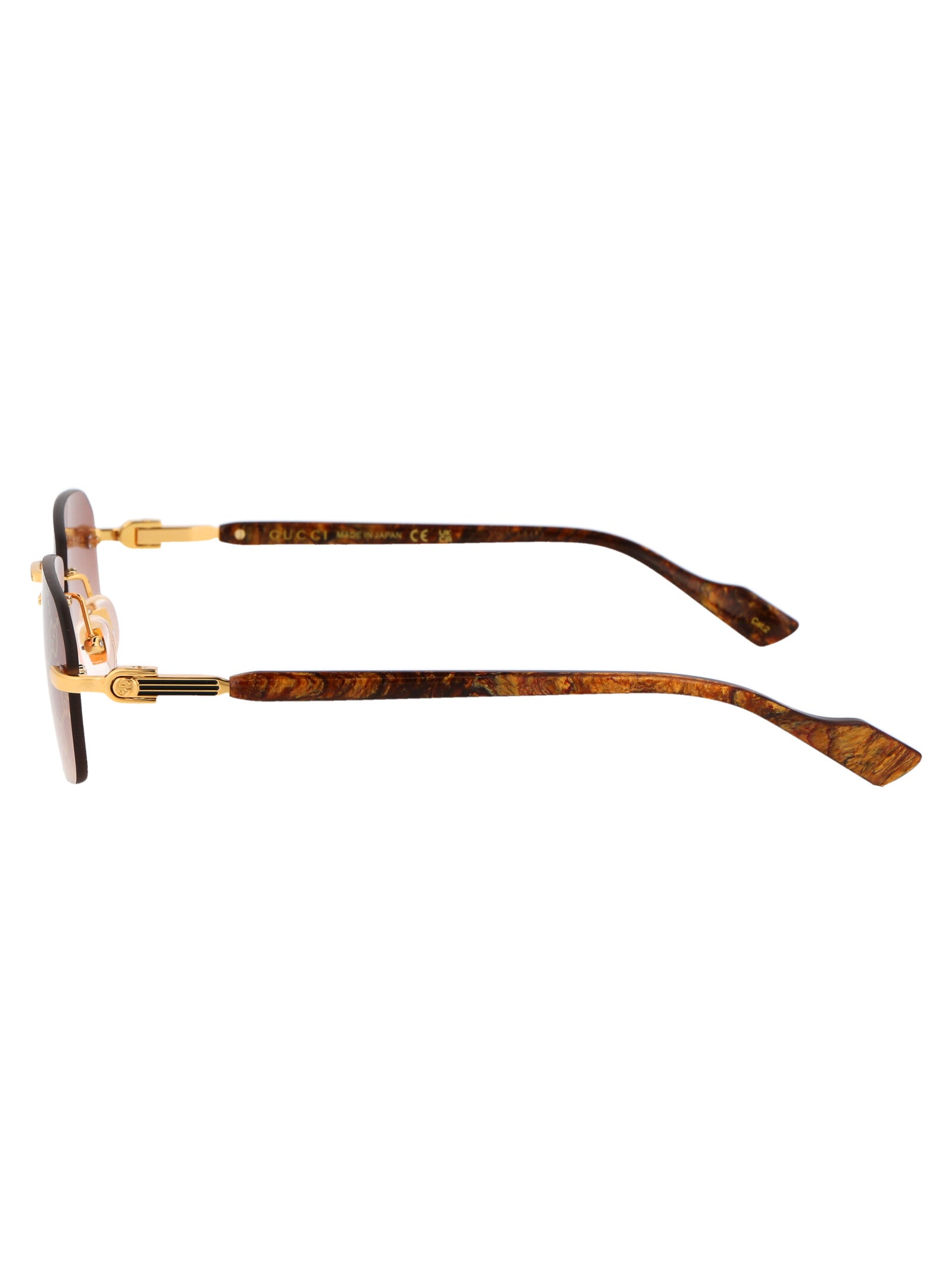 Gg1221s 001 Gold Black Grey Metal Sunglasses
