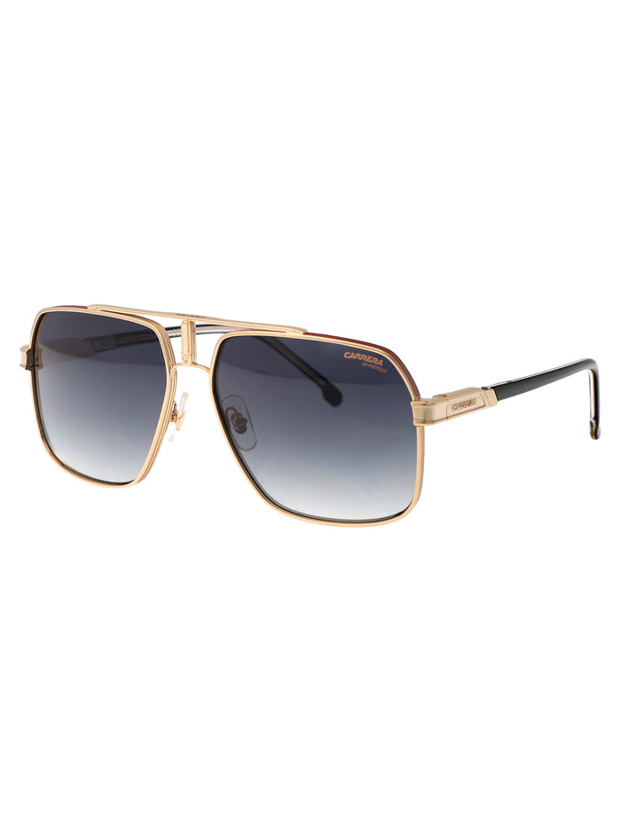 Carrera 1055-S Gold Striped Red Metal Sunglasses