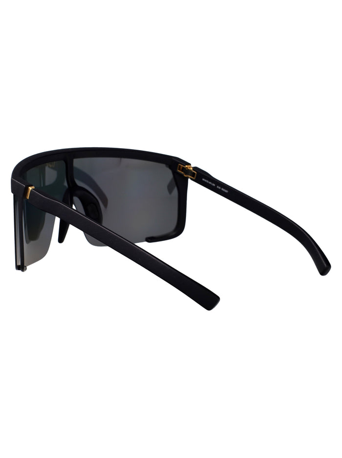 Rocket 301 Sun Md1 Pitch Black Gold Shield Acetate Sunglasses