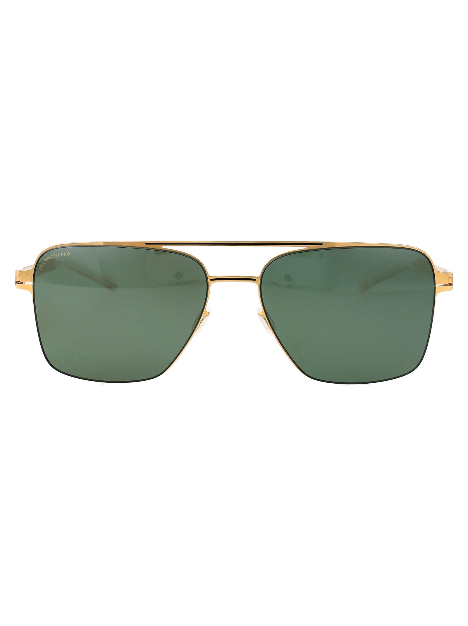 Bernie 056 Gold/black Polarized Pro Green 15 Steel Sunglasses