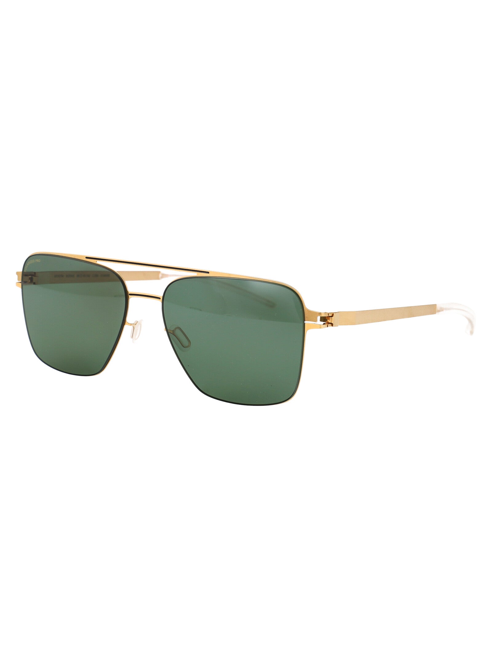 Bernie 056 Gold/black Polarized Pro Green 15 Steel Sunglasses