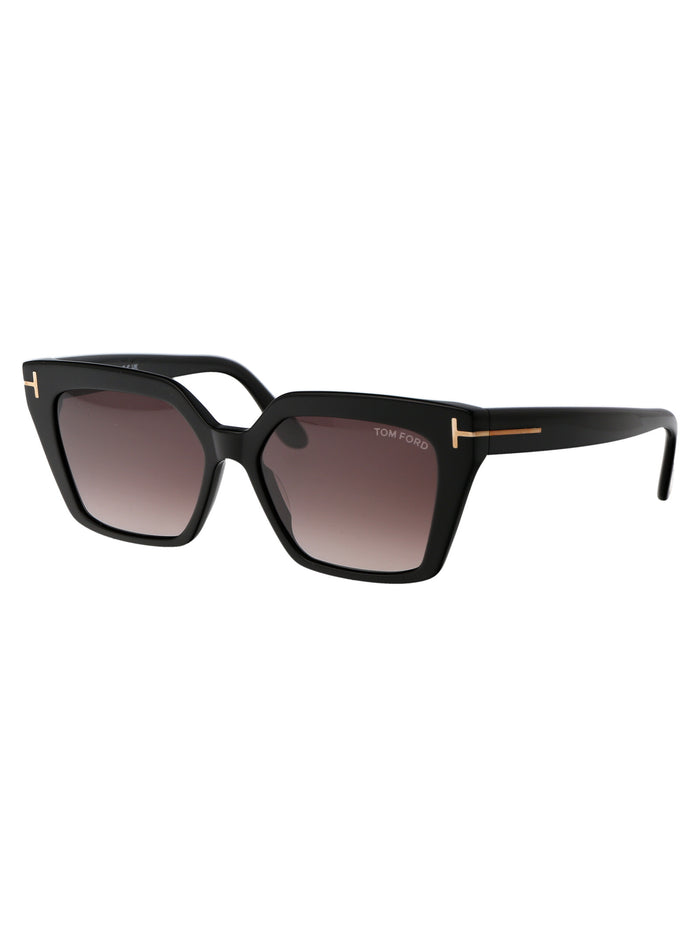 Ft1030 01z Nero Lucido / Viola Grad E/o Specchiato Acetate Sunglasses