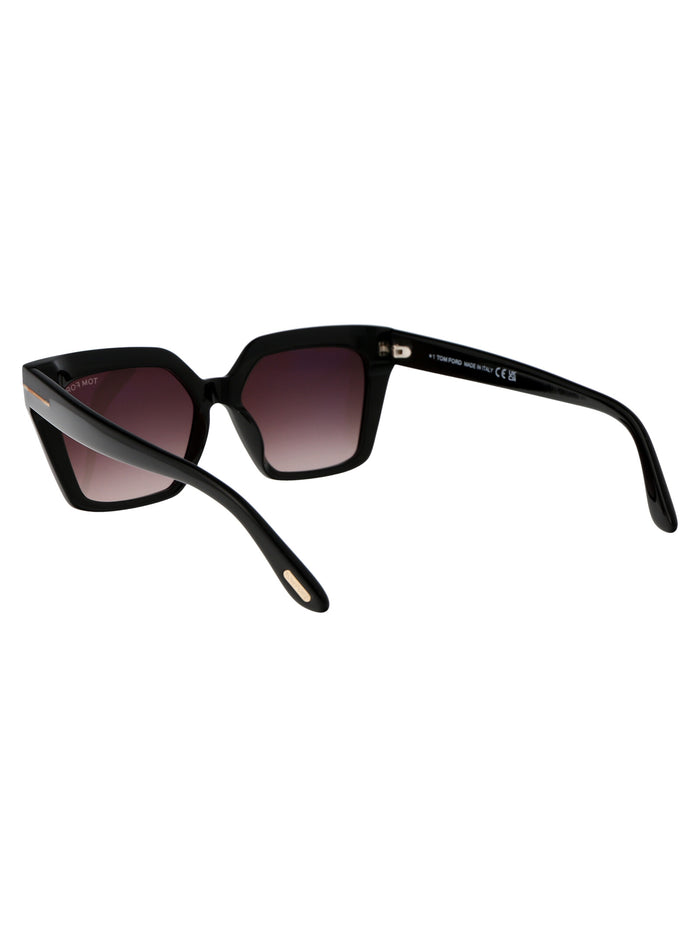 Ft1030 01z Nero Lucido / Viola Grad E/o Specchiato Acetate Sunglasses