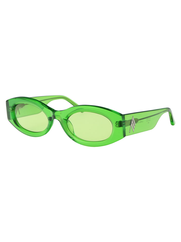 Attico38c6sun 6 06 Green Silver Acetate Sunglasses