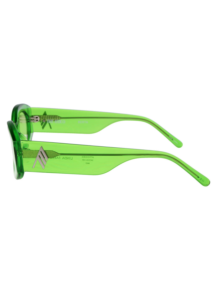 Attico38c6sun 6 06 Green Silver Acetate Sunglasses