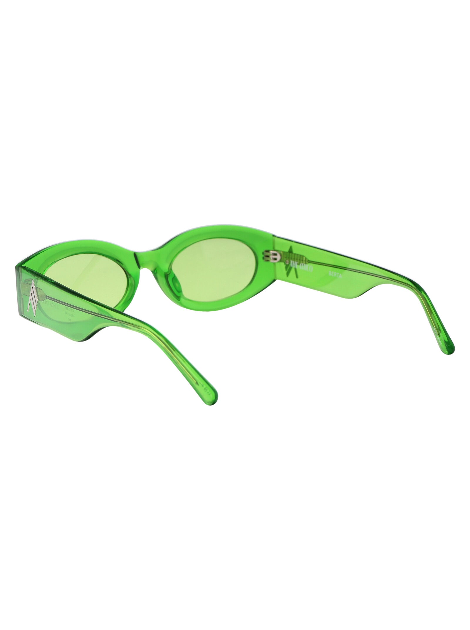 Attico38c6sun 6 06 Green Silver Acetate Sunglasses