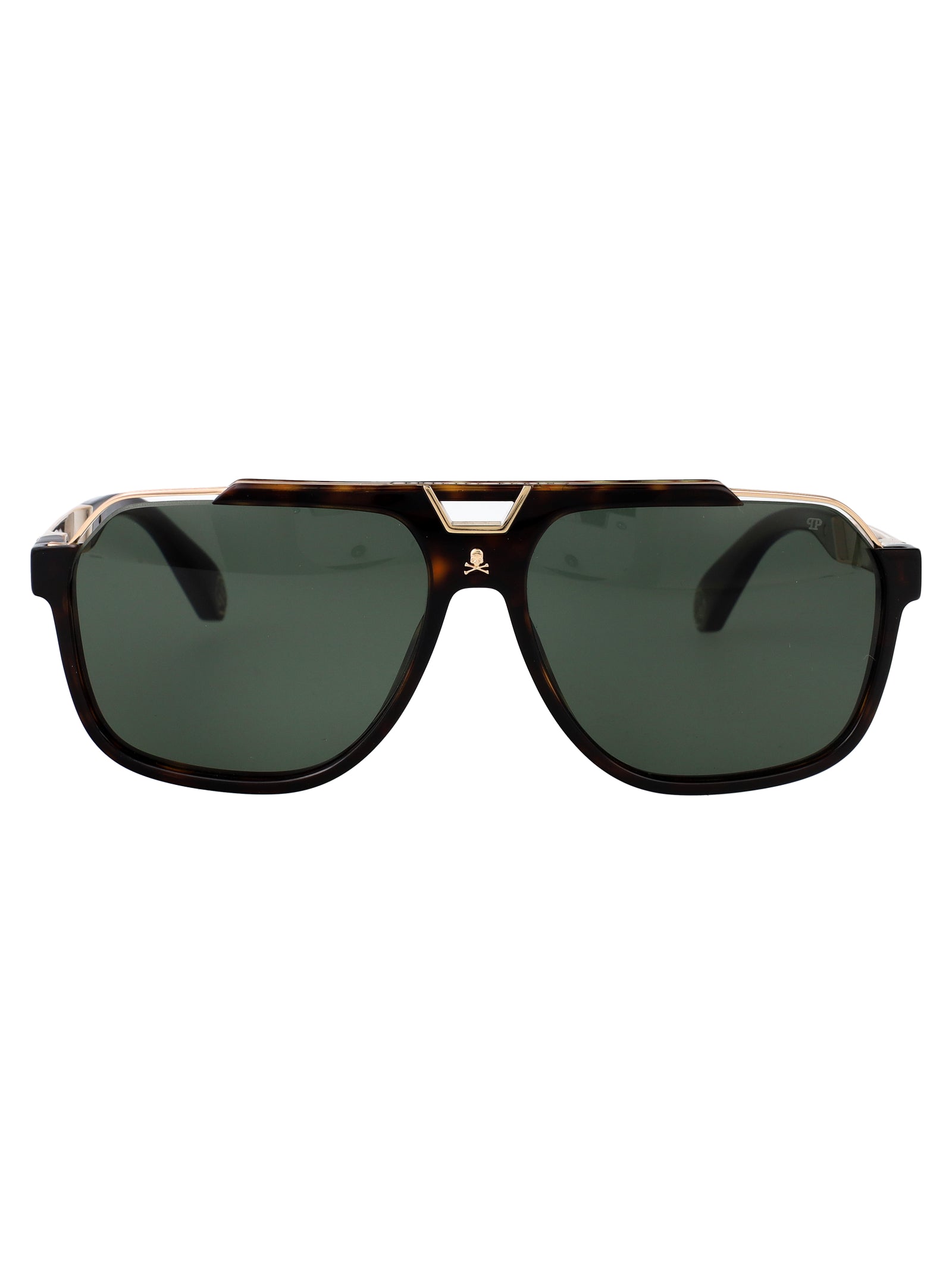 Spp046v 0722 Brown Metal Sunglasses