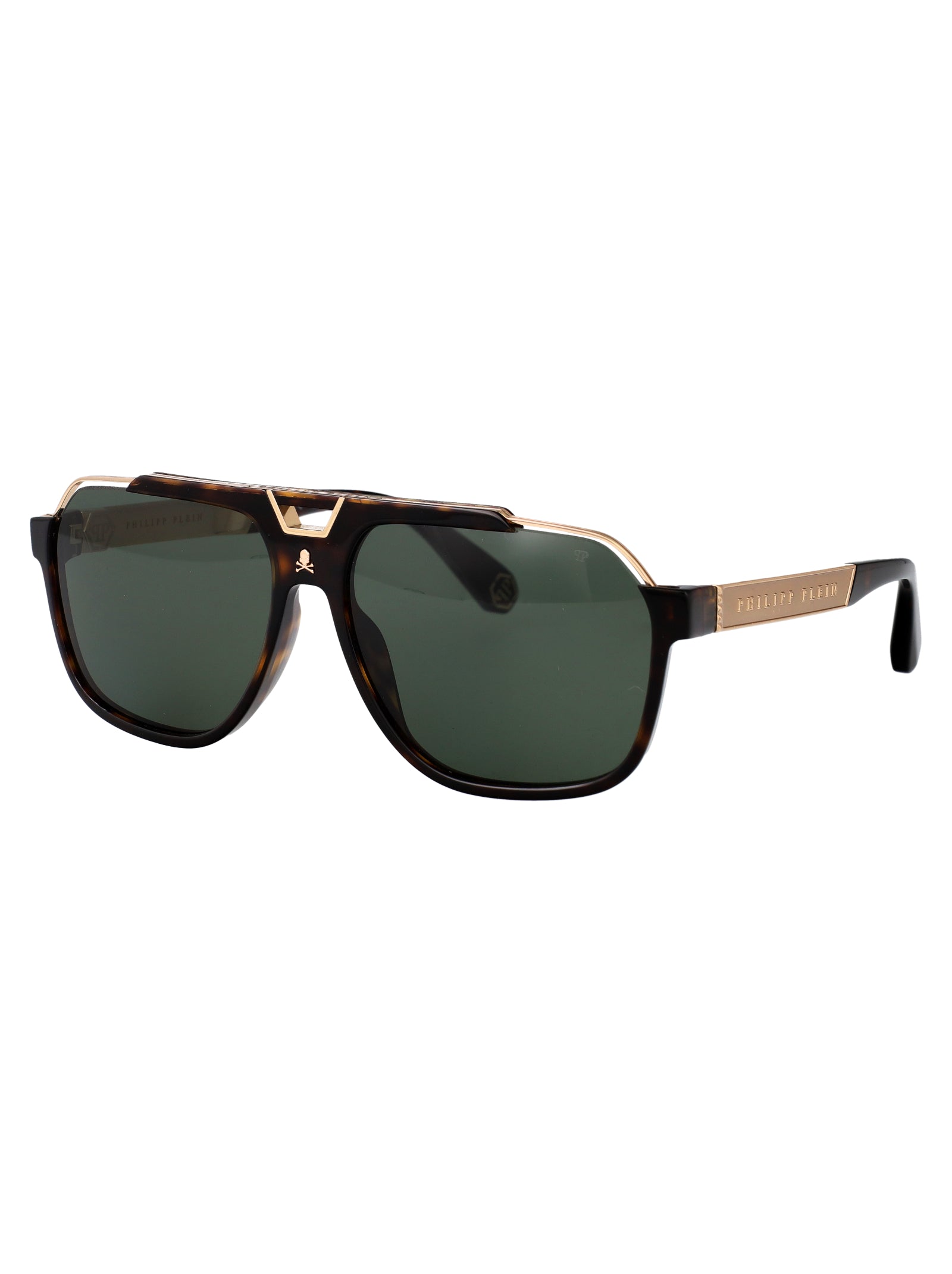 Spp046v 0722 Brown Metal Sunglasses
